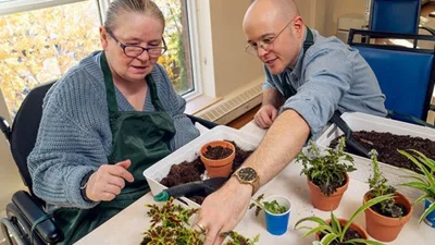 A weekly plant propagation session at Sienna Senior Living